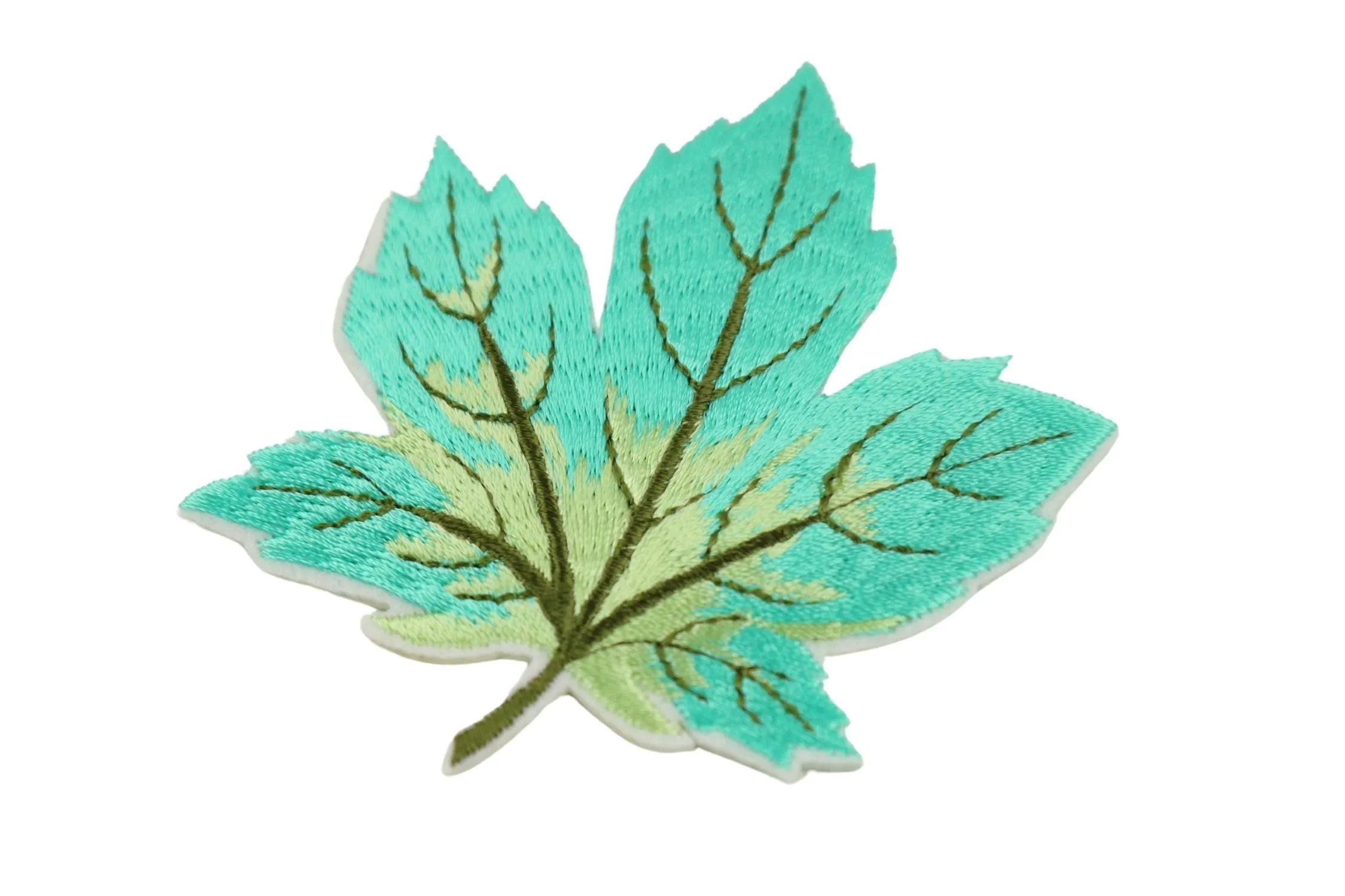 10 Pcs Maple Leaf Patch, Cyan 3.1 Inch Iron On Patch Embroidery, Sycamore leaf Patch, Sew On Patch, Embroidered Patch, Applique