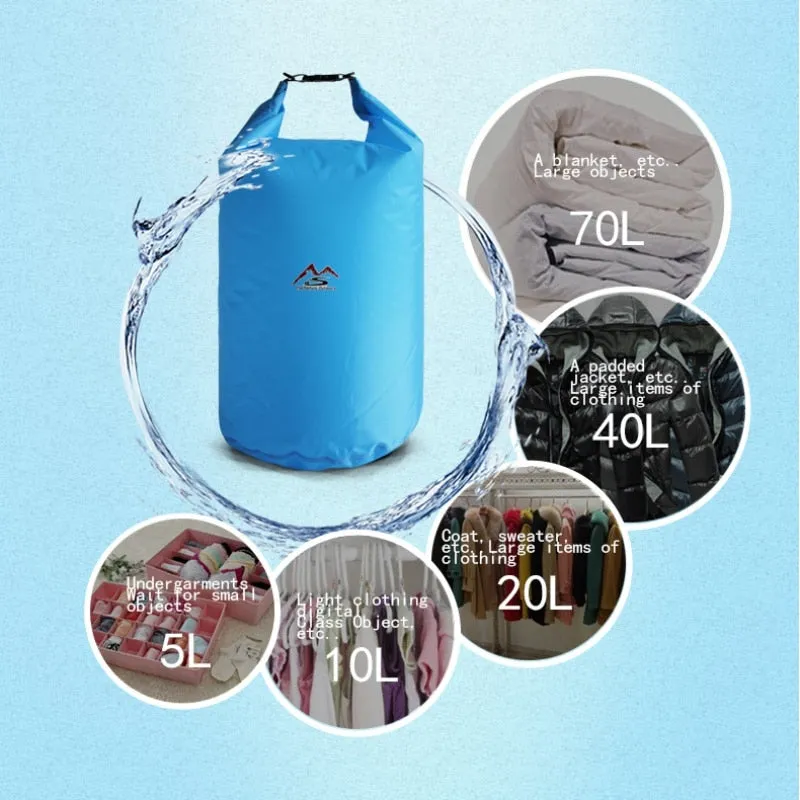 5/10/20/40/70 L Outdoor Waterproof Dry Bag For Camping Drifting Hiking