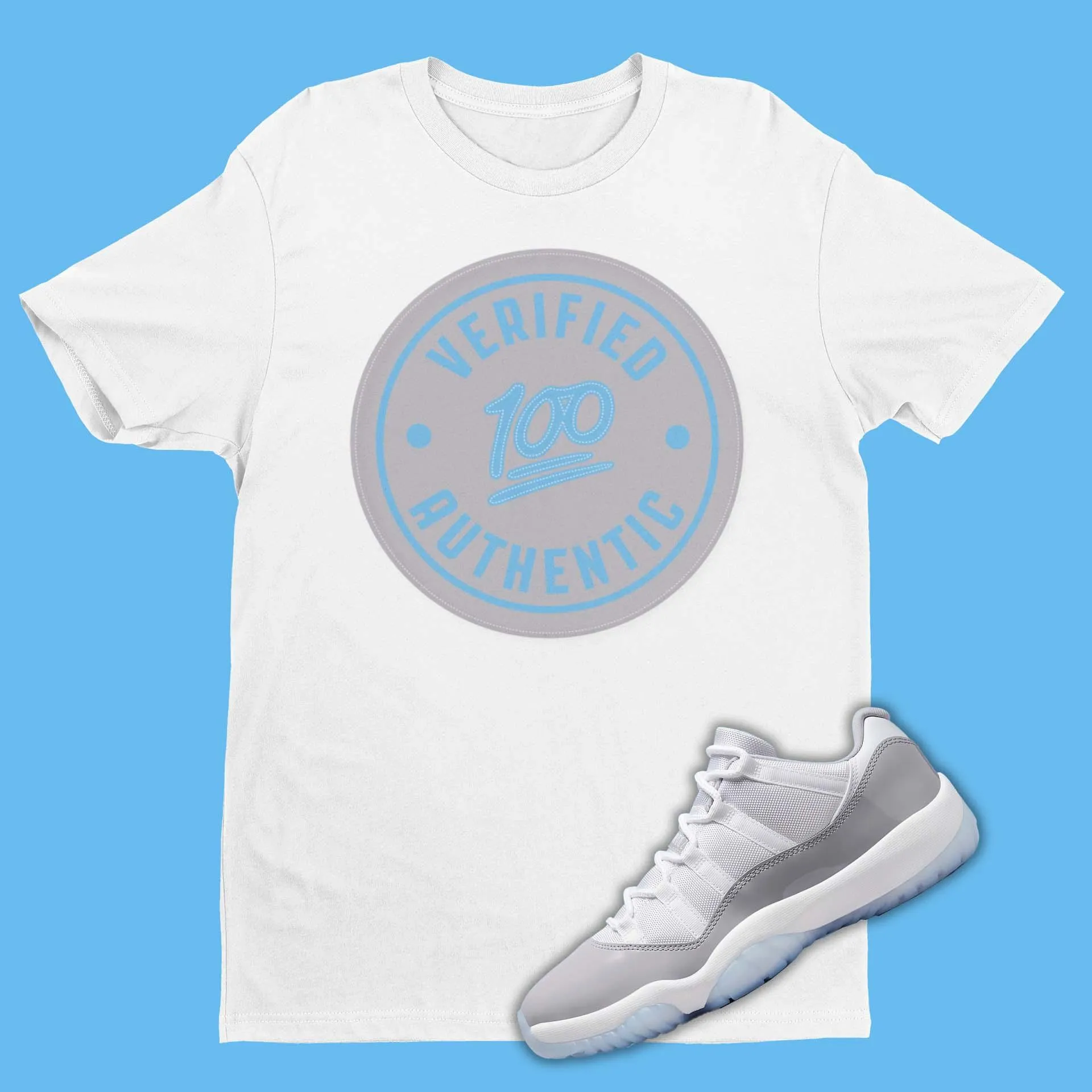 Air Jordan 11 Low Cement Grey Sneaker Matching Shirt