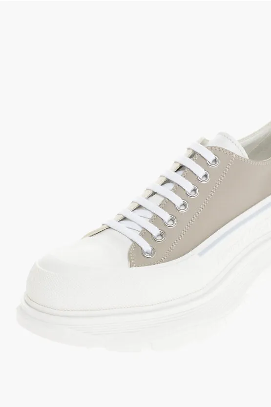 Alexander McQueen Low-top Leather Sneakers With Platform Sole