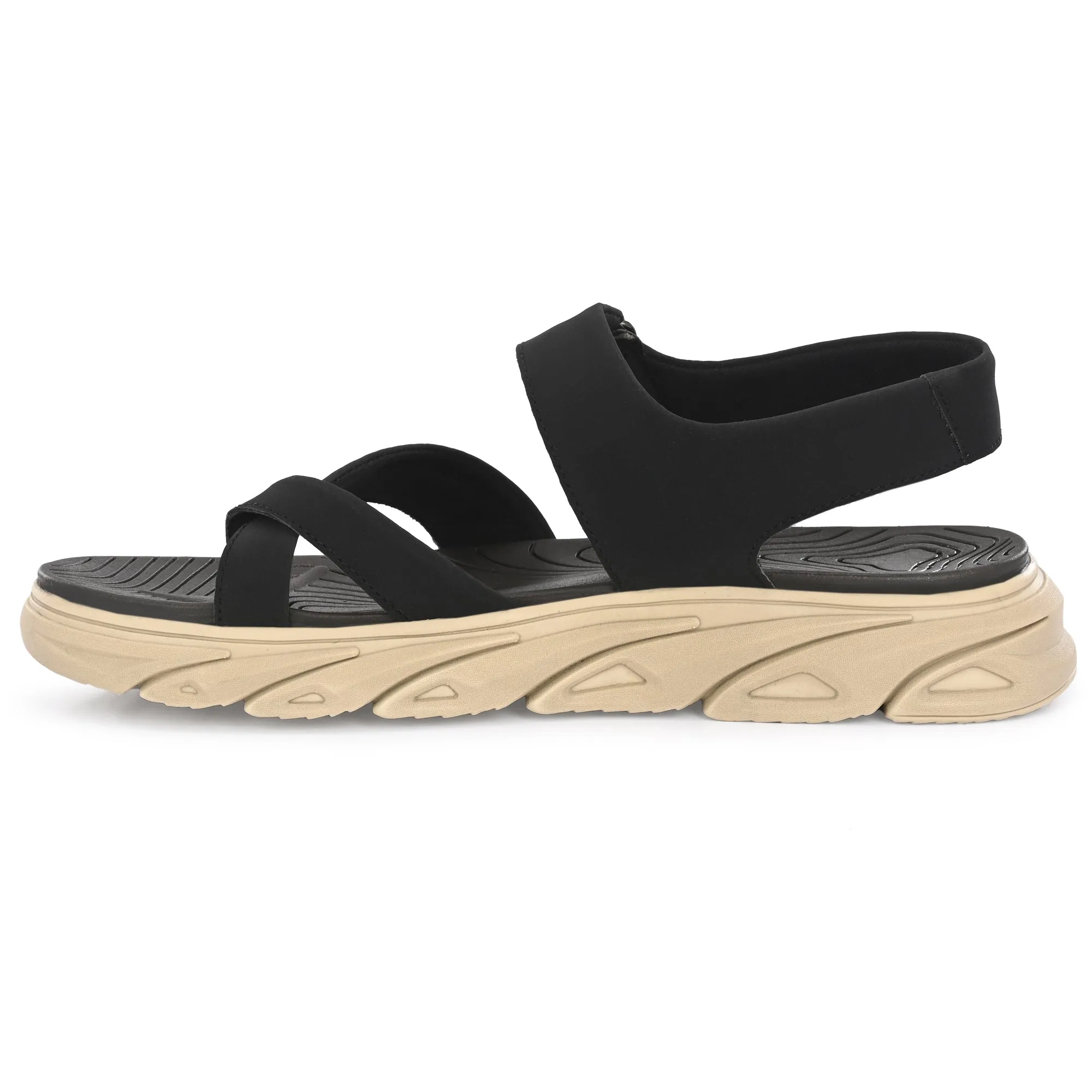 Attitudist Unisex Handcrafted Black Sports Sandal