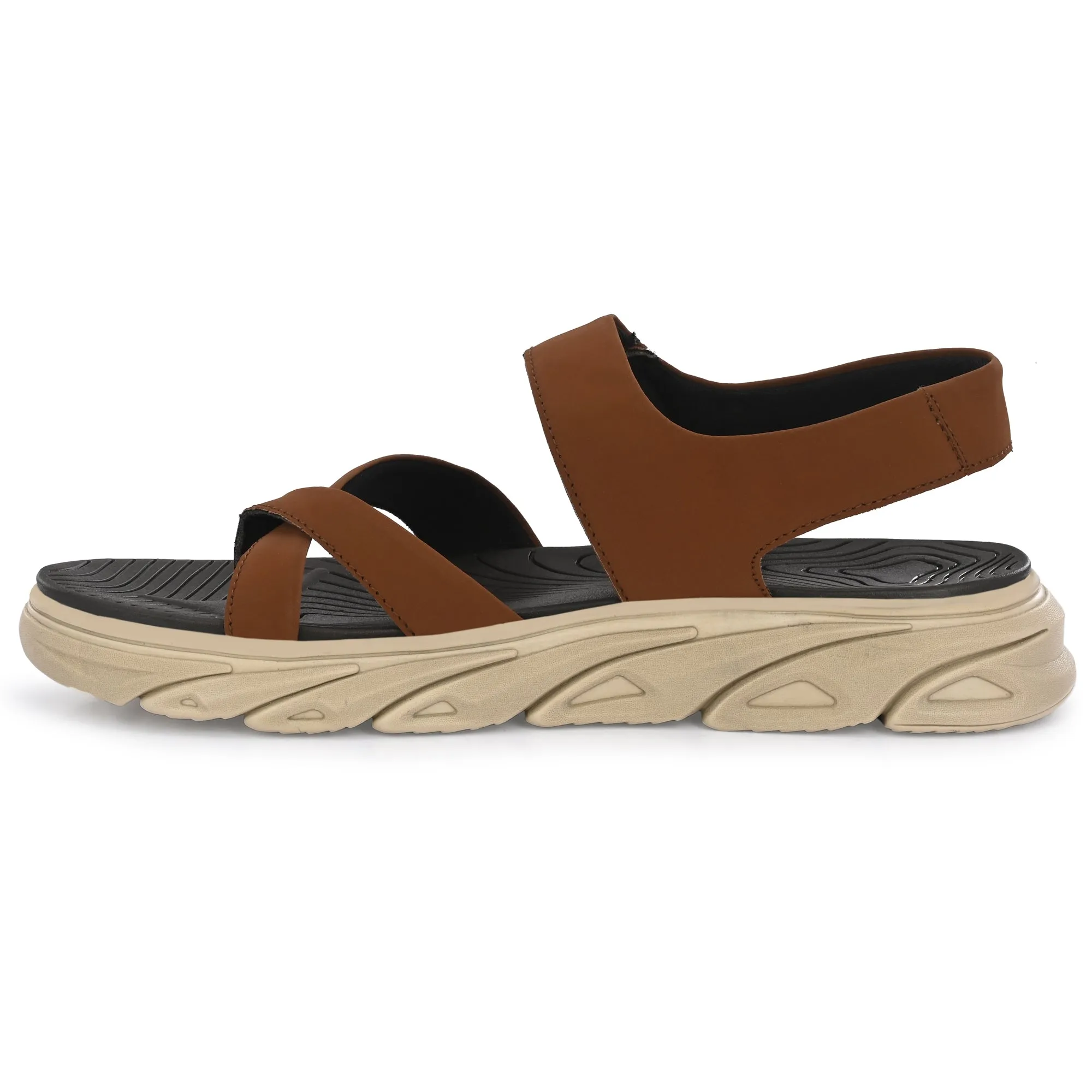 Attitudist Unisex Handcrafted Tan Sports Sandal