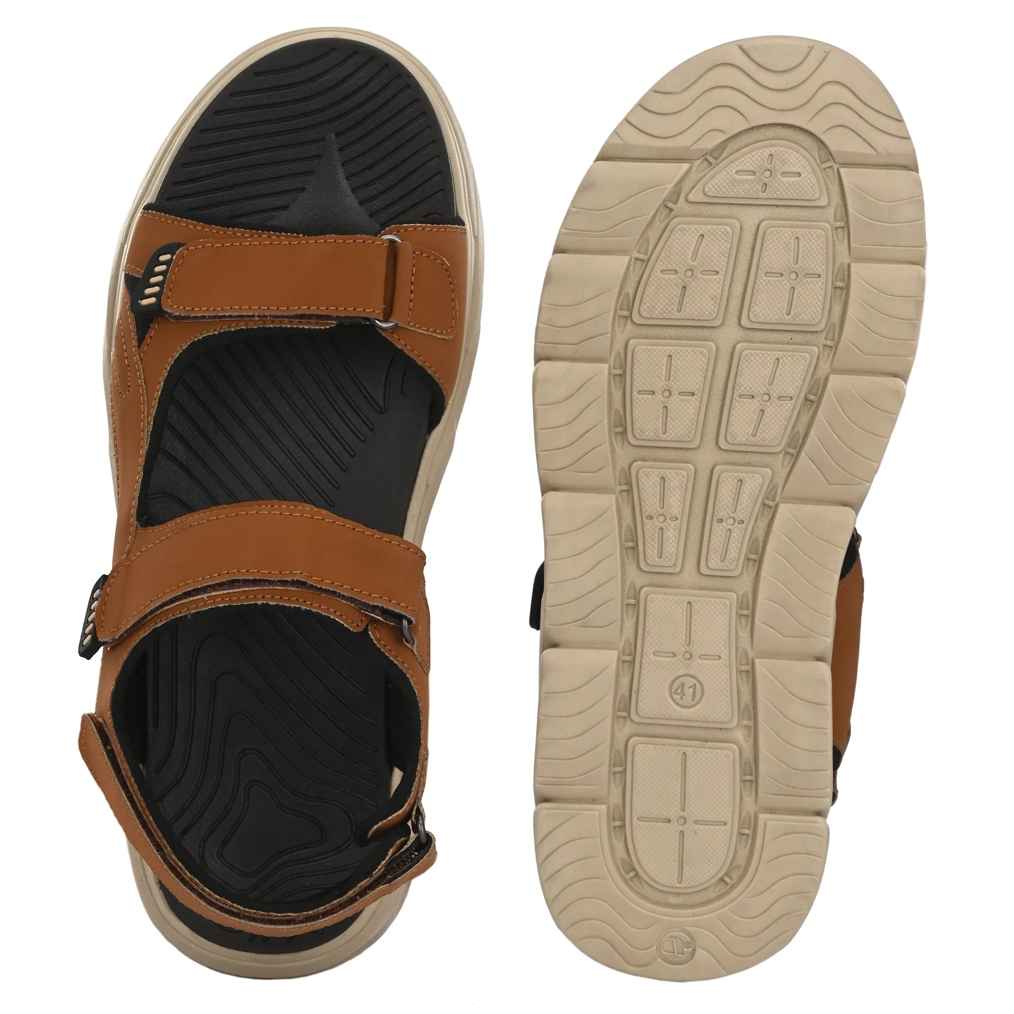 Attitudist Unisex Handcrafted Tan Sports Sandal