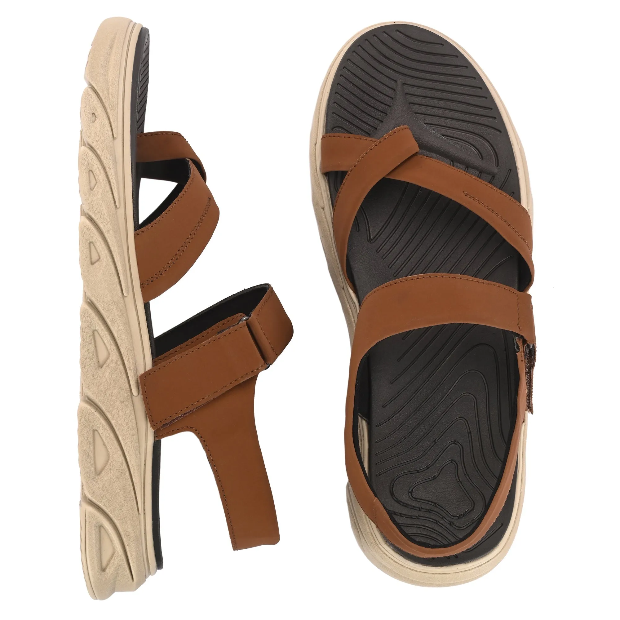 Attitudist Unisex Handcrafted Tan Sports Sandal