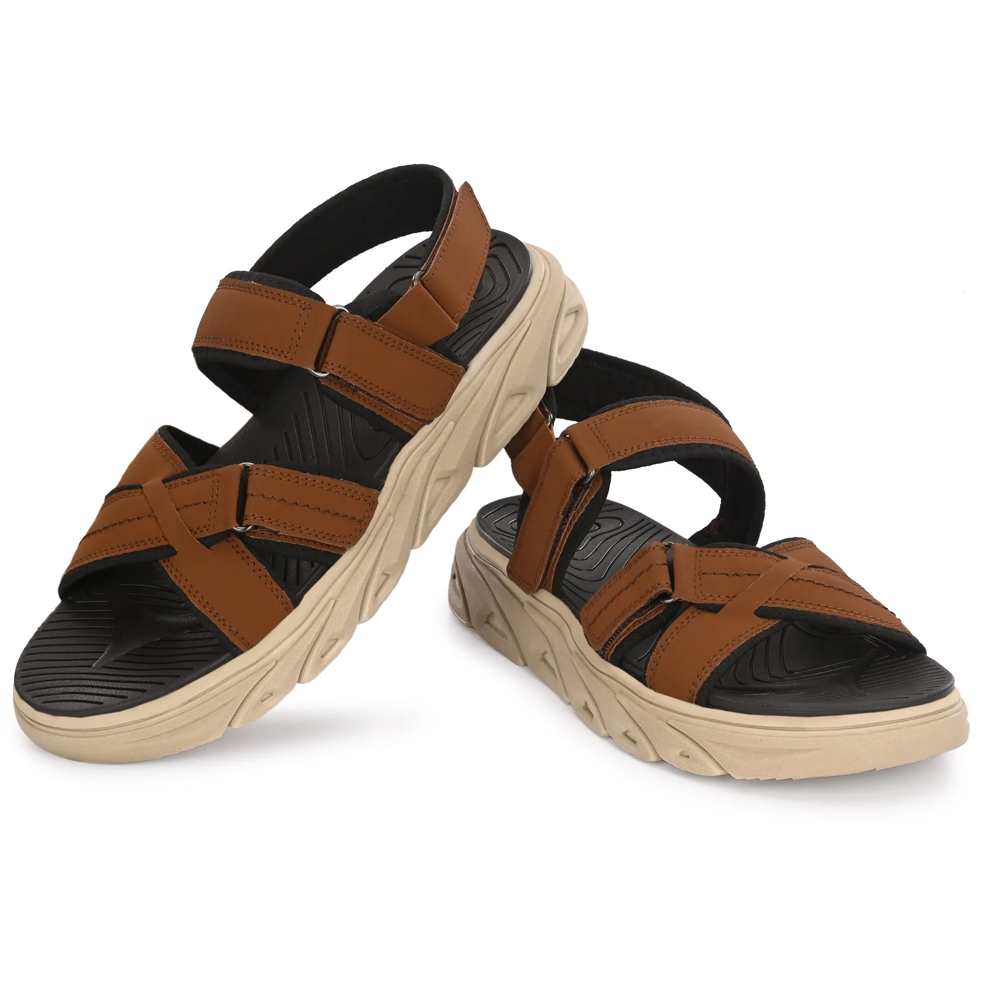 Attitudist Unisex Handcrafted Tan Sports Sandal