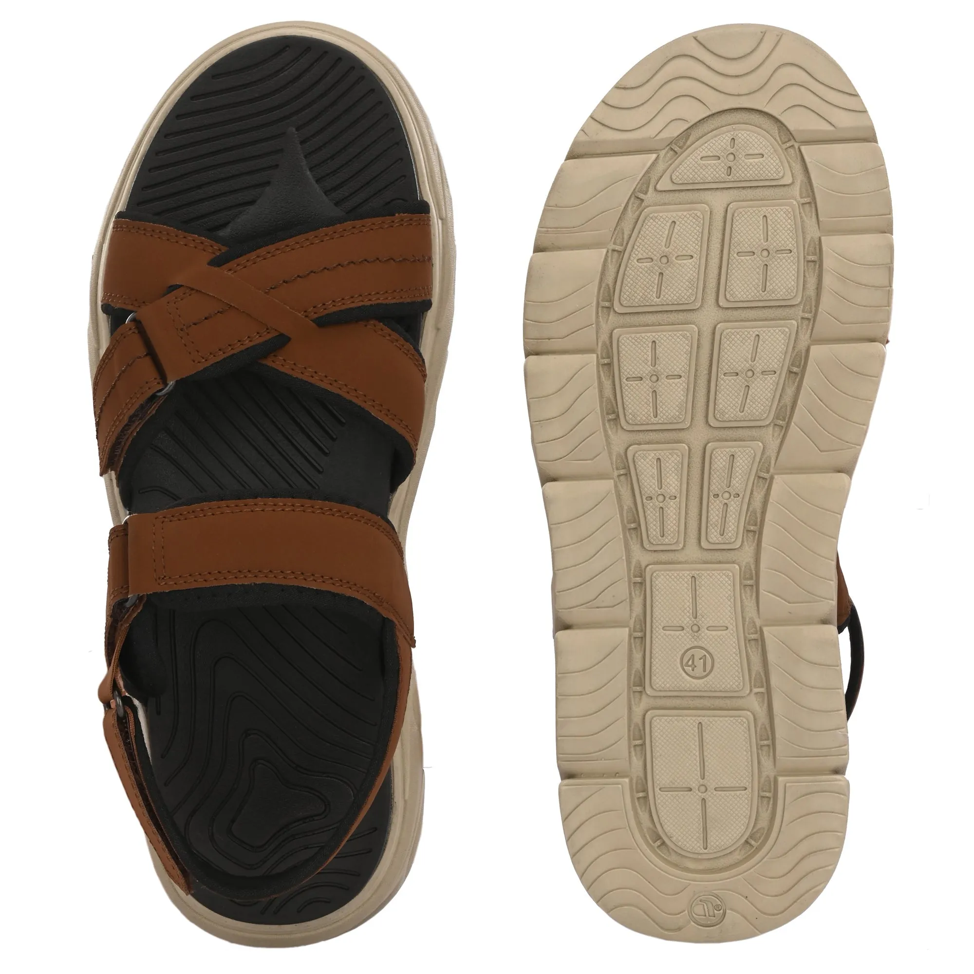 Attitudist Unisex Handcrafted Tan Sports Sandal