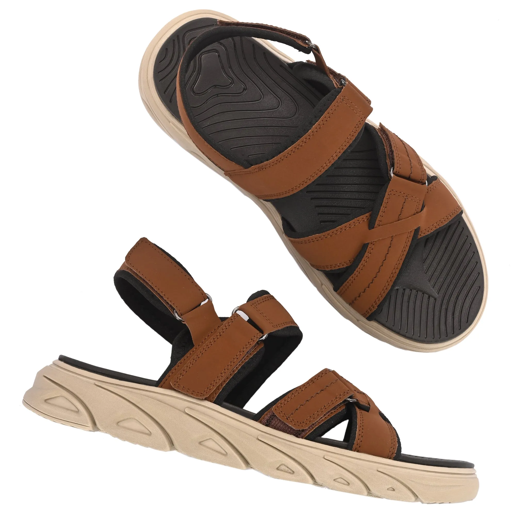 Attitudist Unisex Handcrafted Tan Sports Sandal