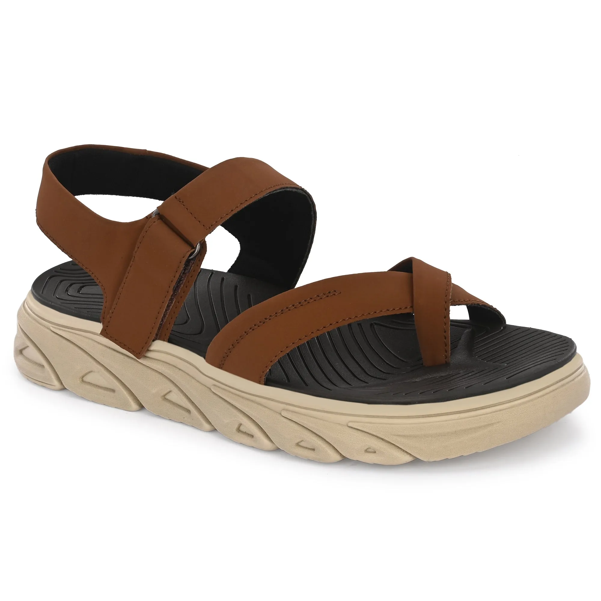 Attitudist Unisex Handcrafted Tan Sports Sandal