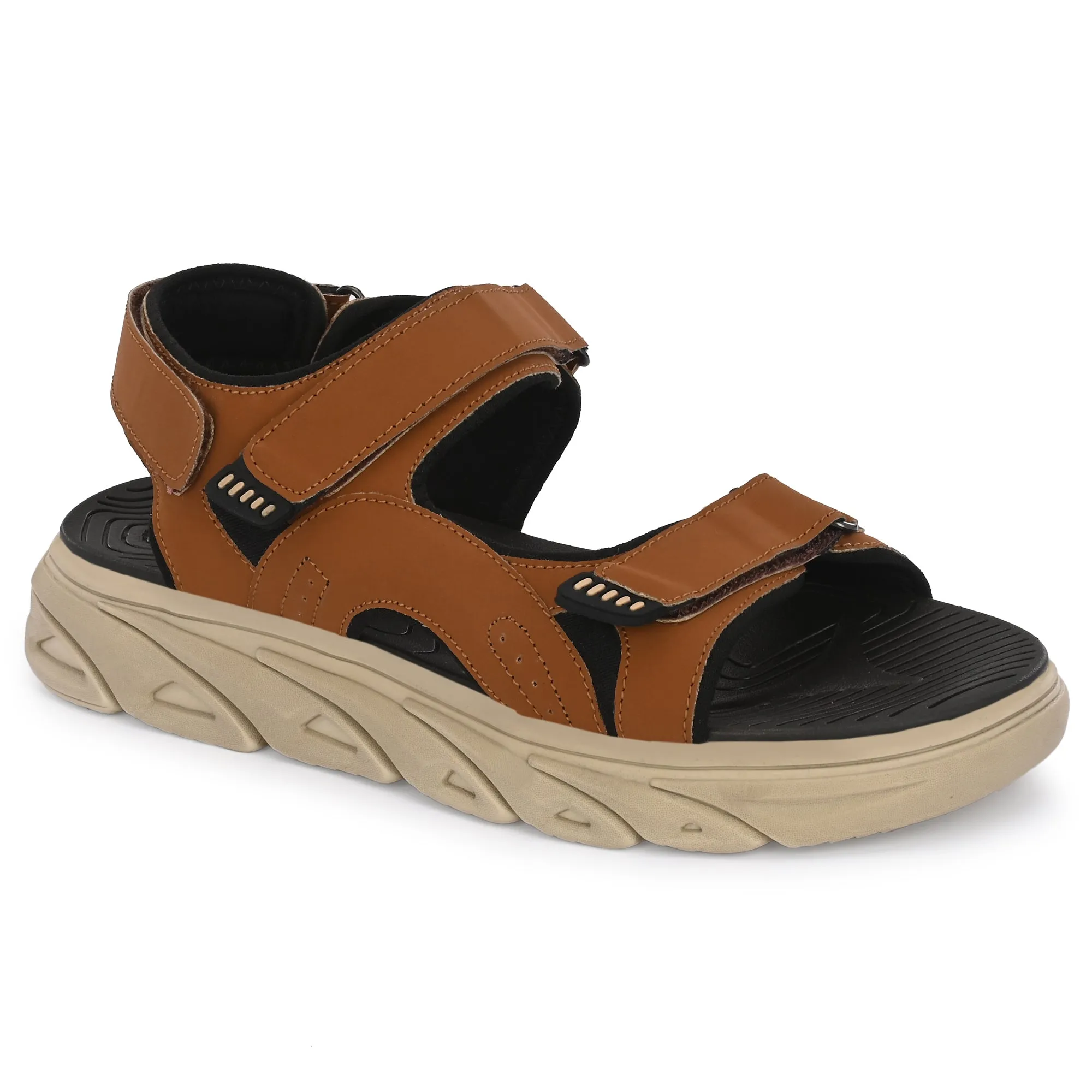 Attitudist Unisex Handcrafted Tan Sports Sandal