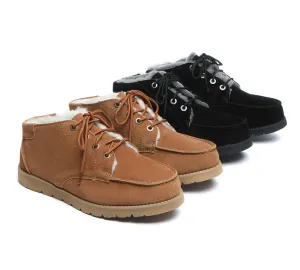 AUSTRALIAN SHEPHERD® UGG Boots Men Sheepskin Wool Lace Up Ankle Casual Ryan