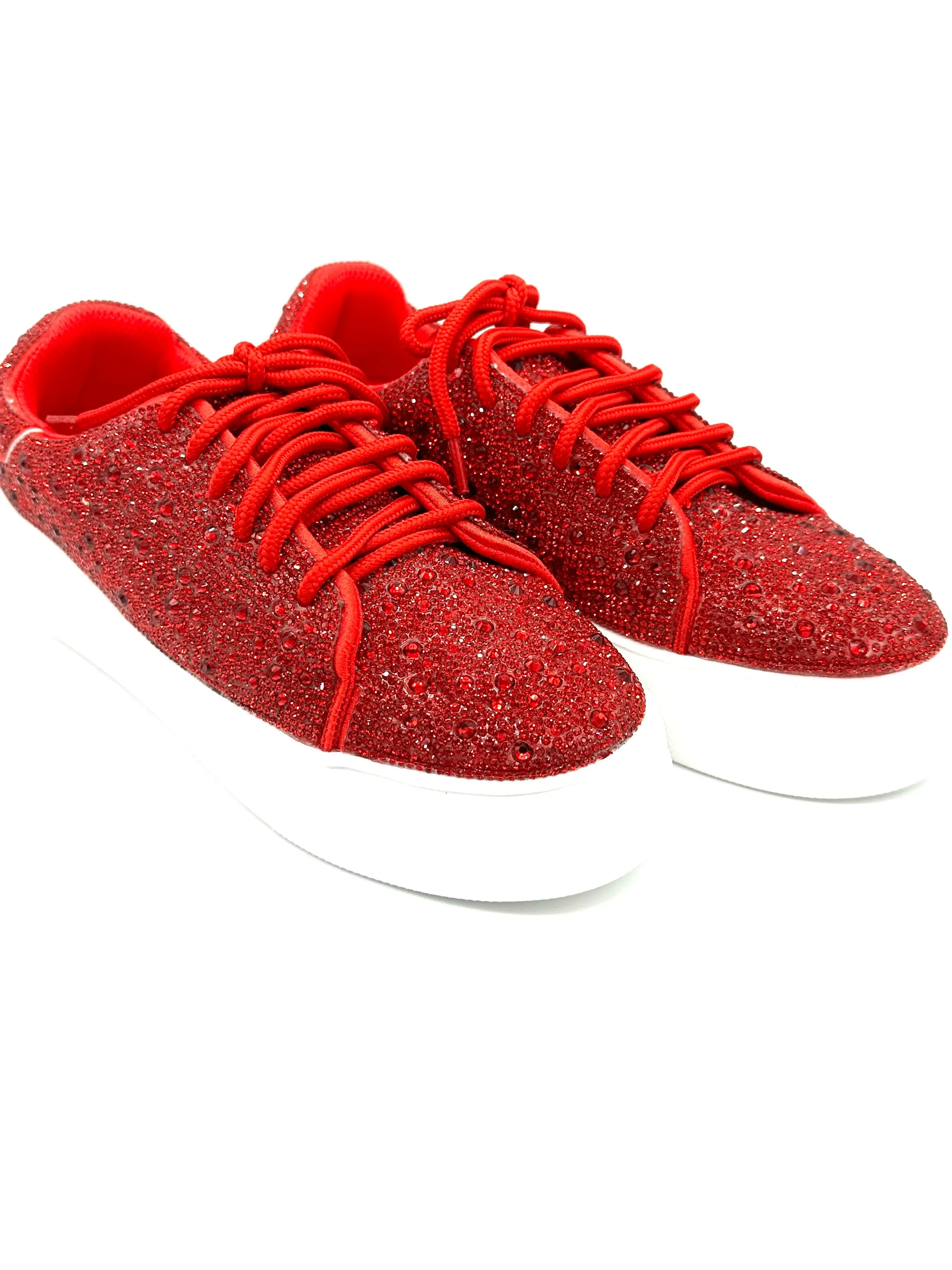 Bedazzle Red Rhinestone Sneaker