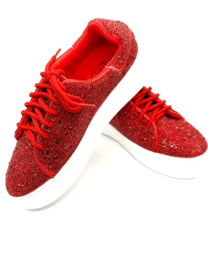 Bedazzle Red Rhinestone Sneaker