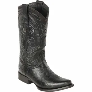 Black Smooth Ostrich Boots Snip Toe