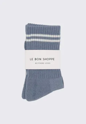 Boyfriend Socks - Blue Grey