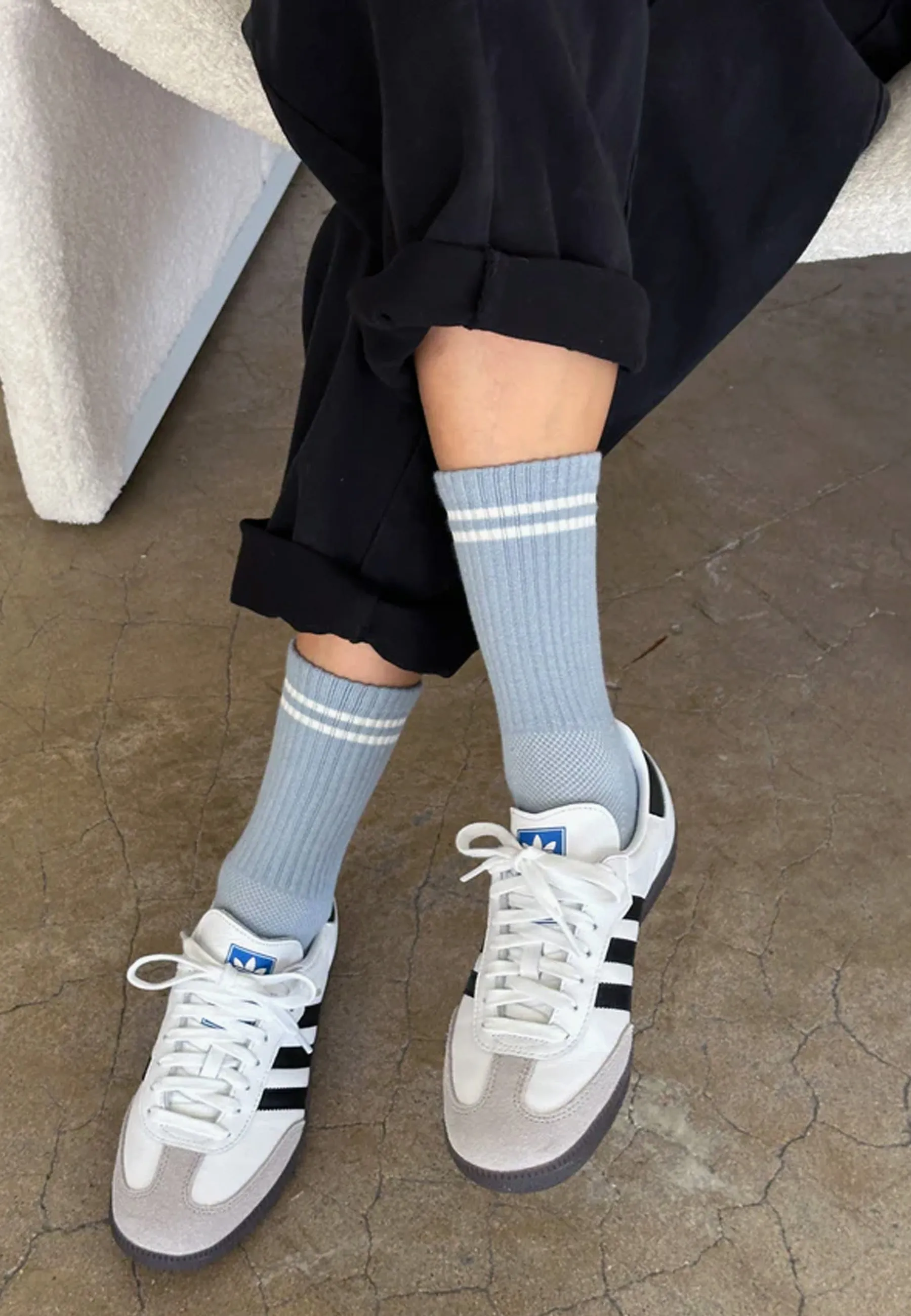 Boyfriend Socks - Blue Grey