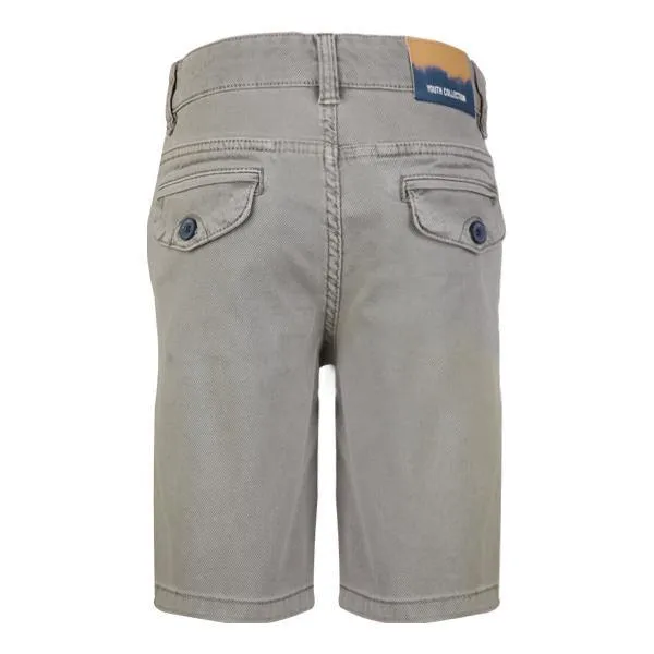 BOYS PLAIN FIVE POCKET SHORTS - GREY