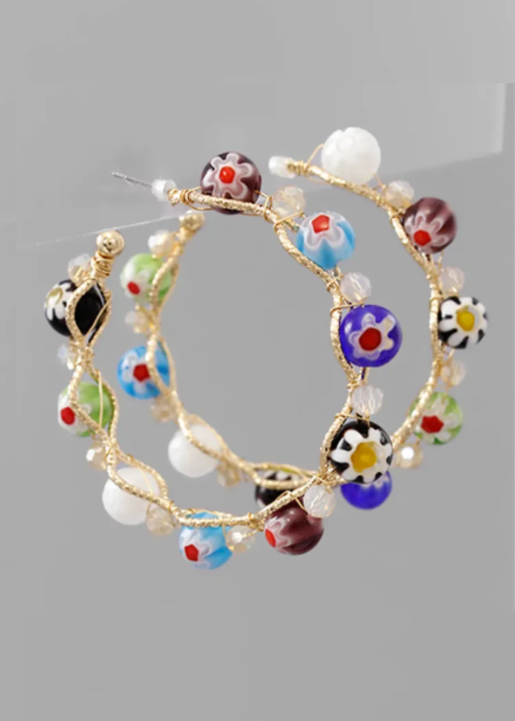 Briar Flower Bead Hoops