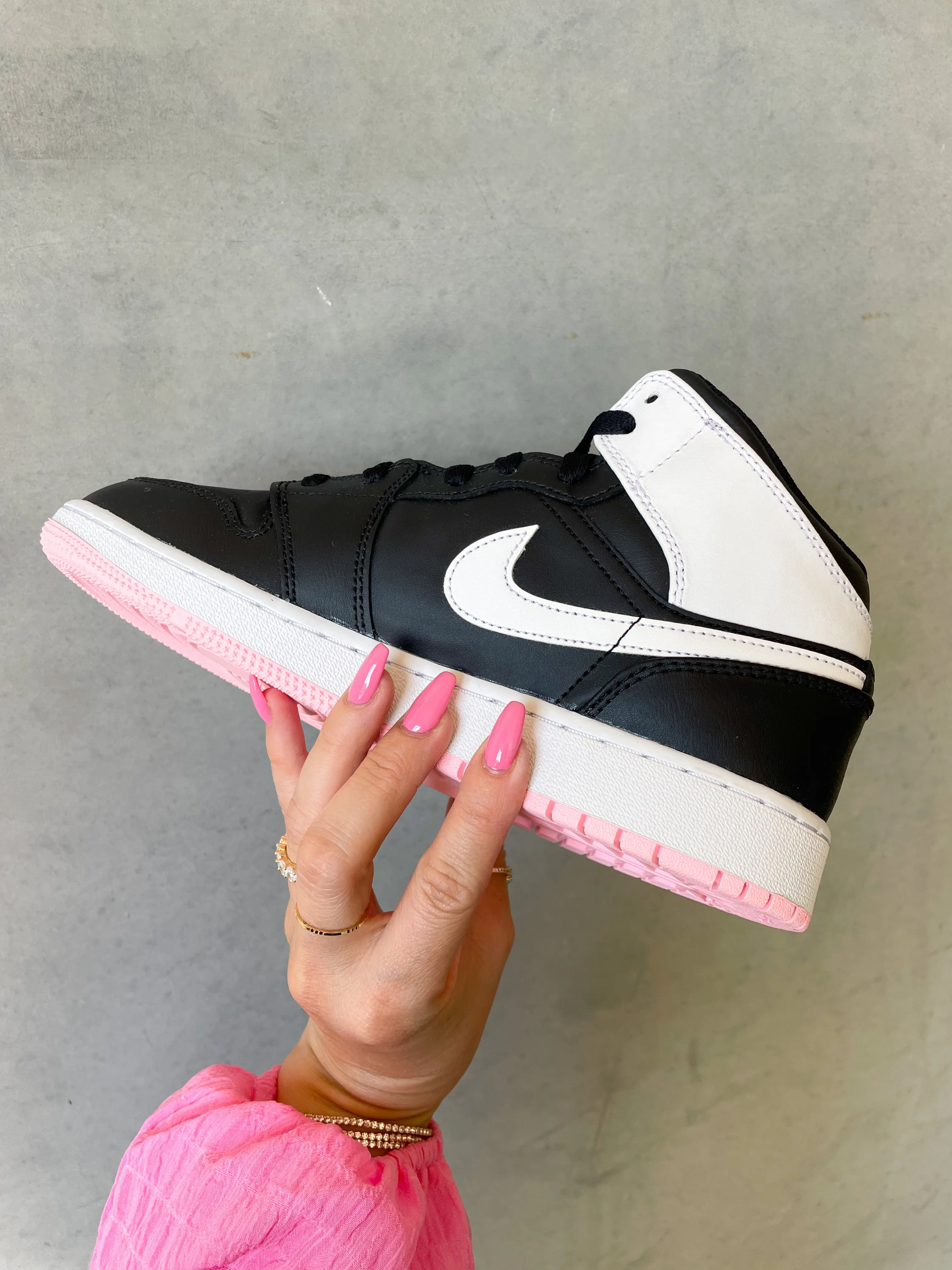 Bubblegum Pink Bottom Swarovski Women’s Air Jordan 1 Mid Shoes