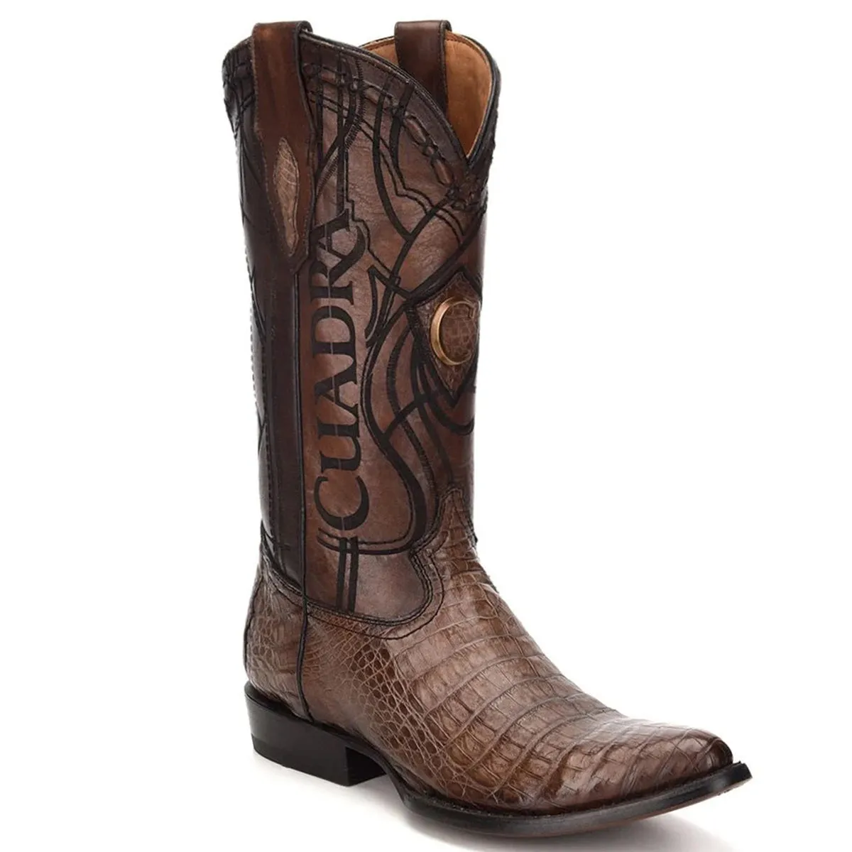 Caiman Belly Boots Paris Brown R-Toe