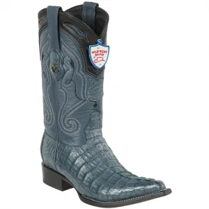 Caiman Tail Mexican Cowboy Boots Blue Jean