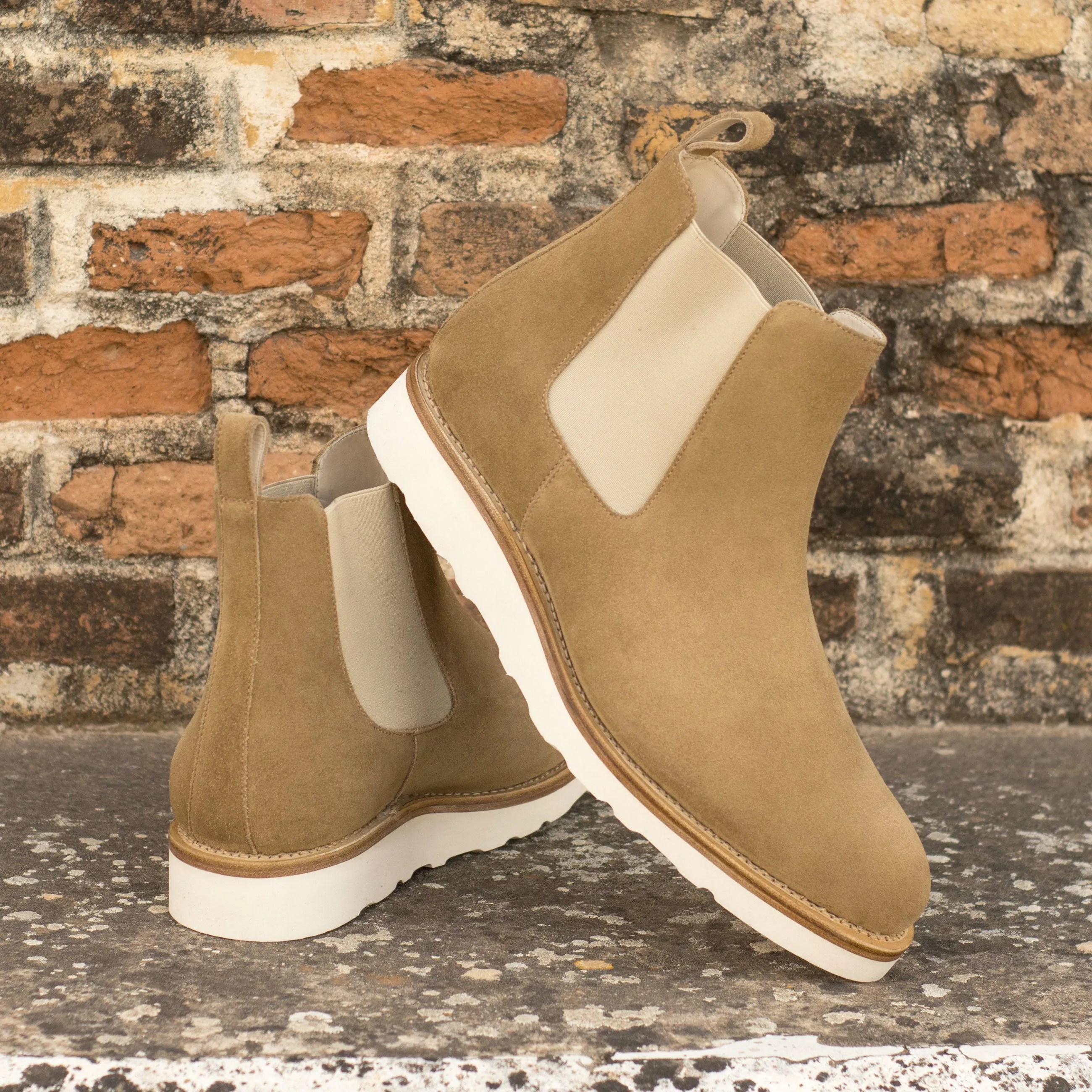 Camel Suede Chelsea Boots