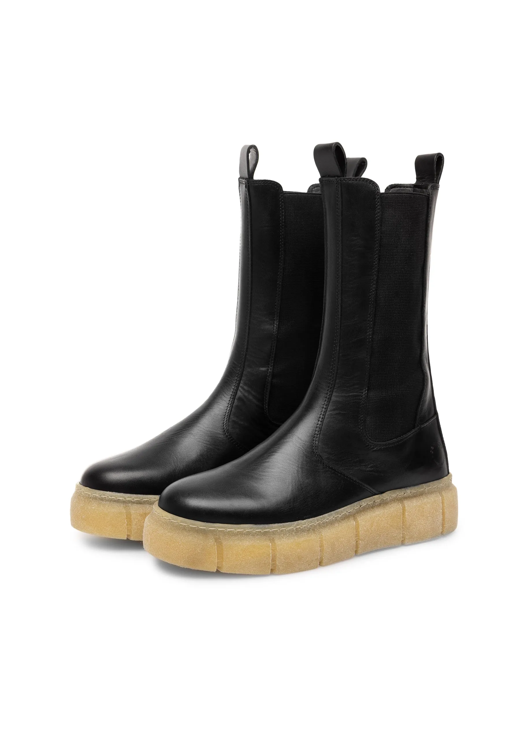 Casflora Black Chelsea Leather Boots