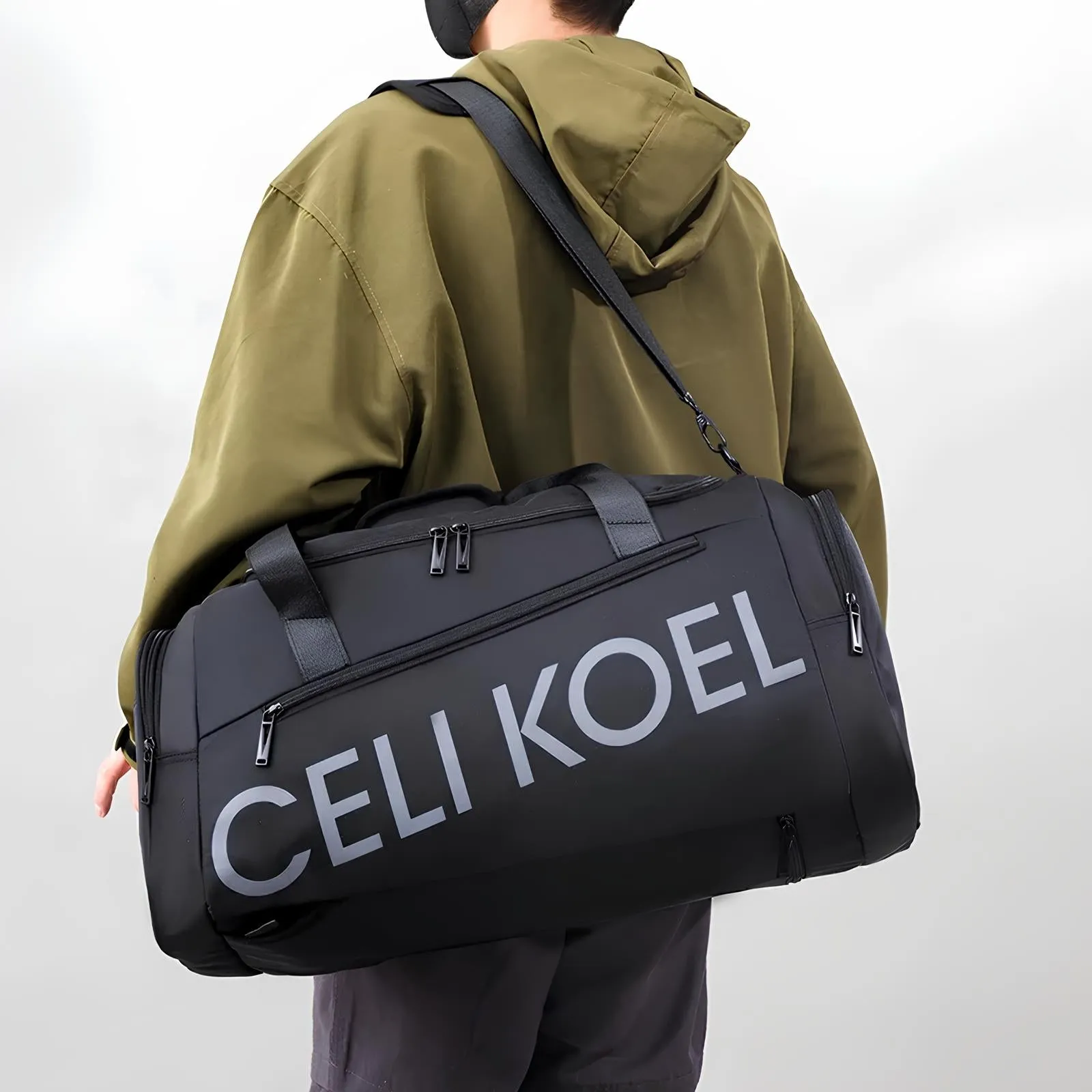 Celi Koel Travel Sport Duffle Bag - Shoulder/Handheld Style