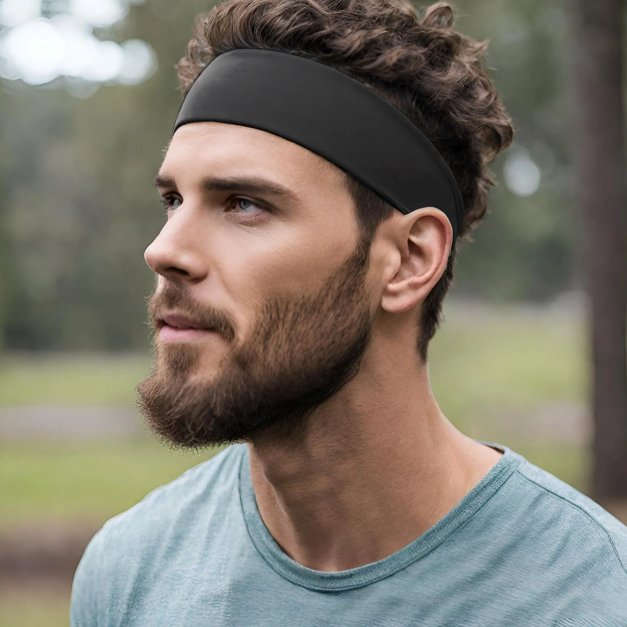 Charcoal Cotton Headbands - 12 Pack