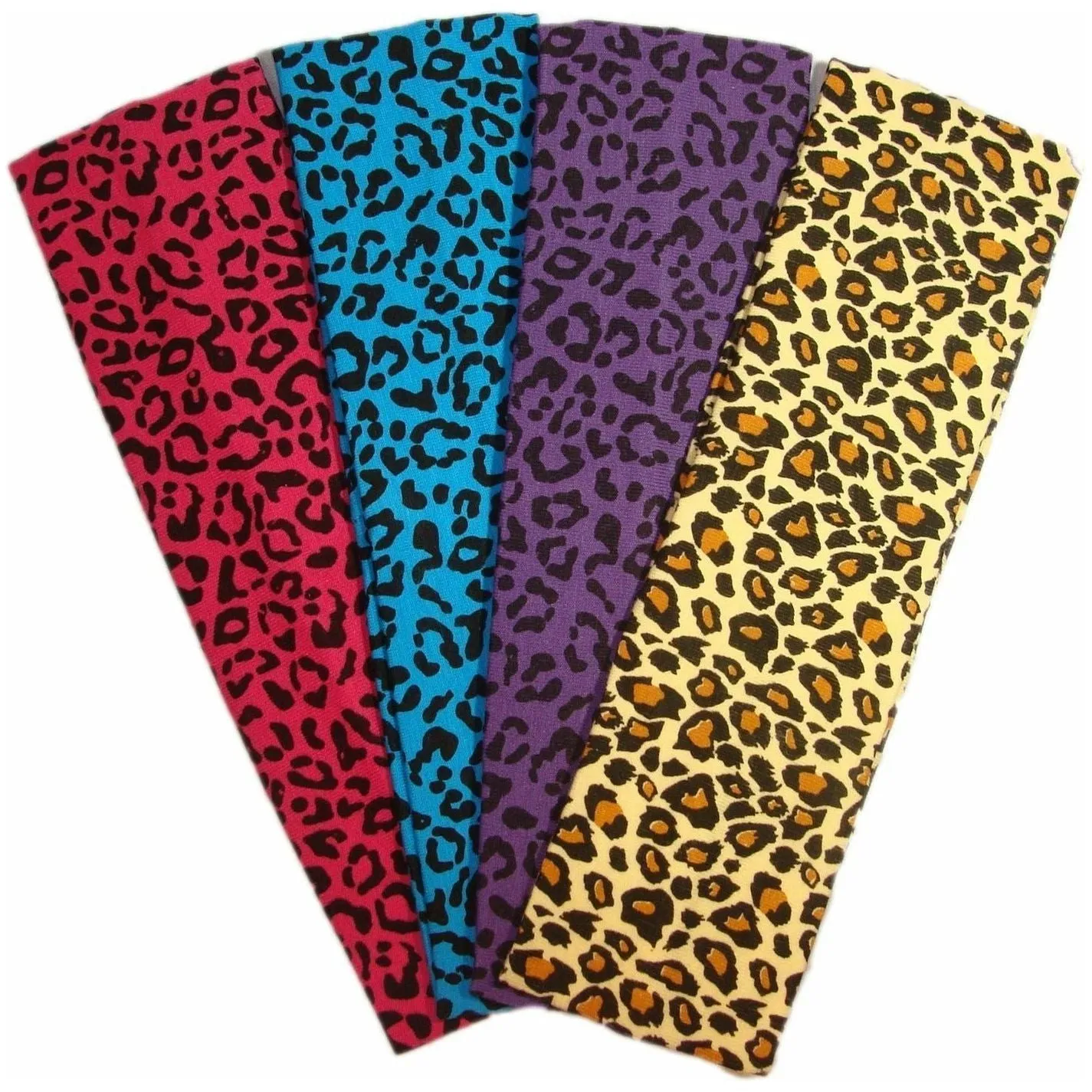 Cheetah Cotton Headbands - 4 Pack