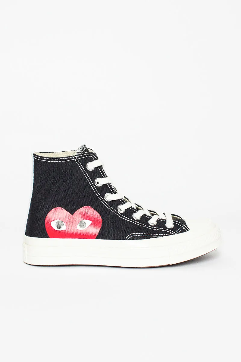 Comme Des Garçons PLAY X Chuck Taylors 1970's Hi Ox Black