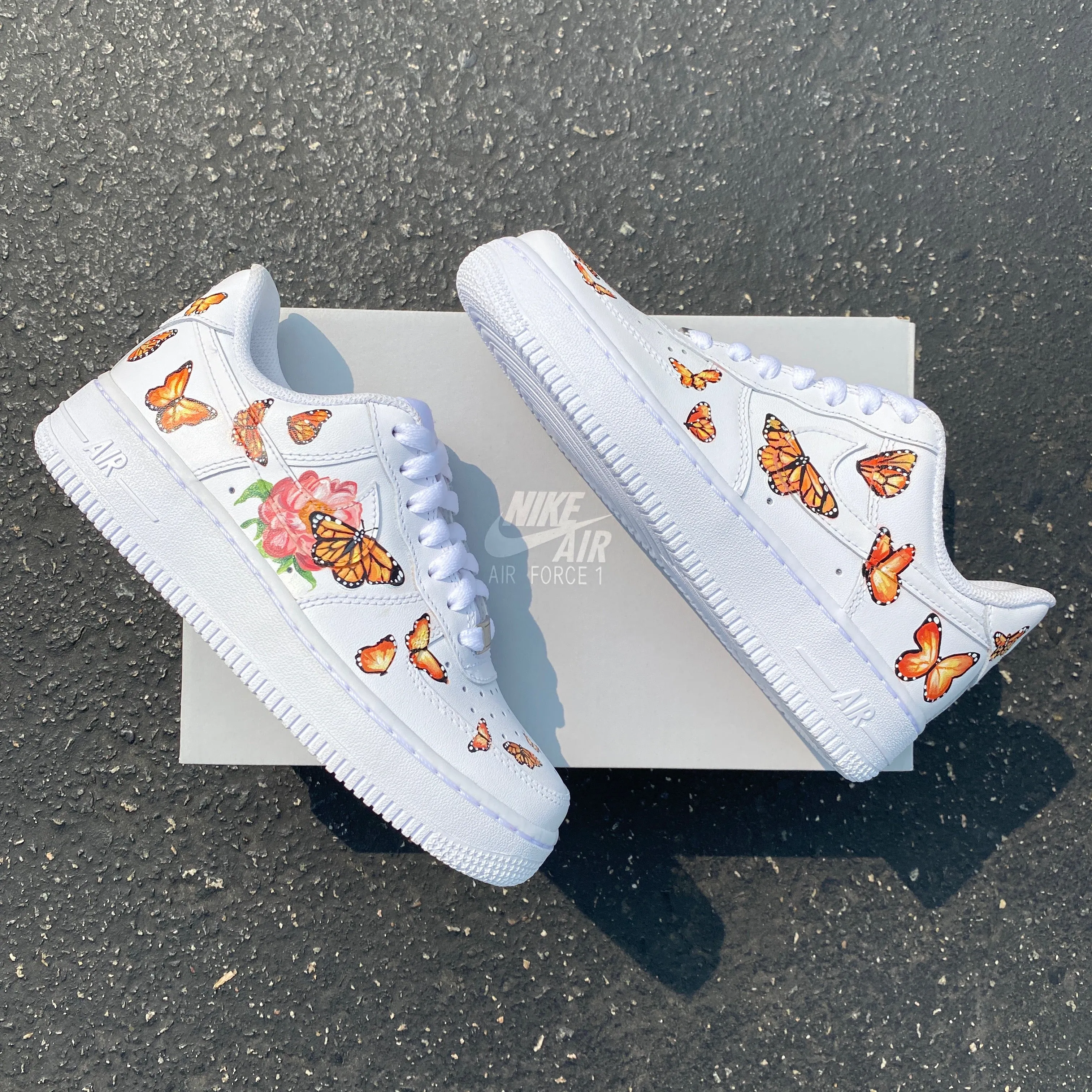 Custom Hand Painted Monarch Butterfly Nike Air Force 1 Low