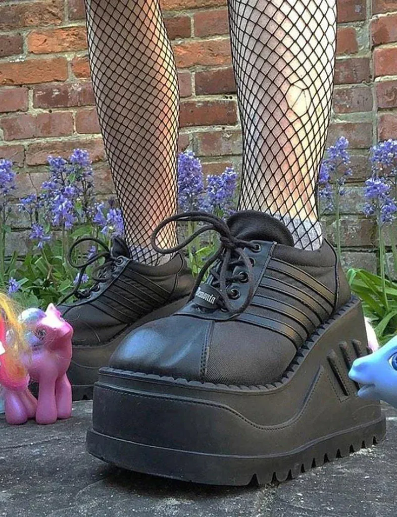 DEMONIA STOMP-08 - BLACK VEGAN LEATHER ✰ PRE ORDER ✰