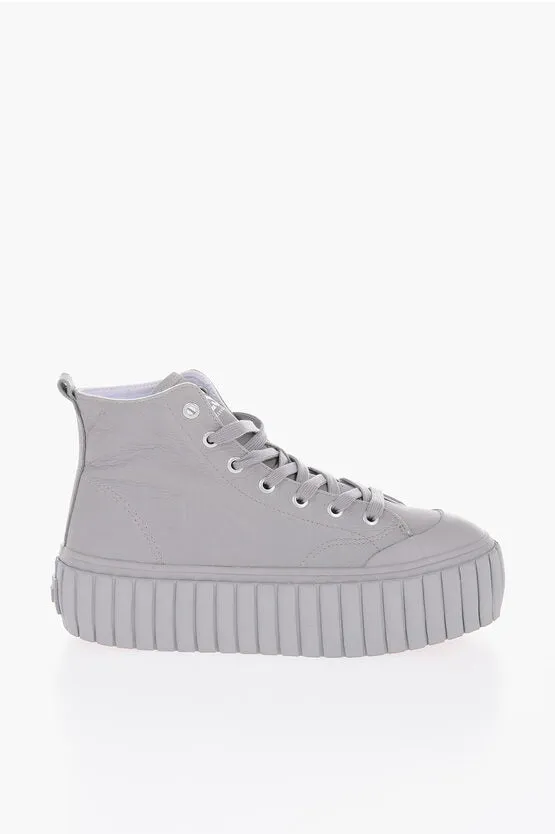 Diesel Leather S-HANAMI High Sneakers with Platform