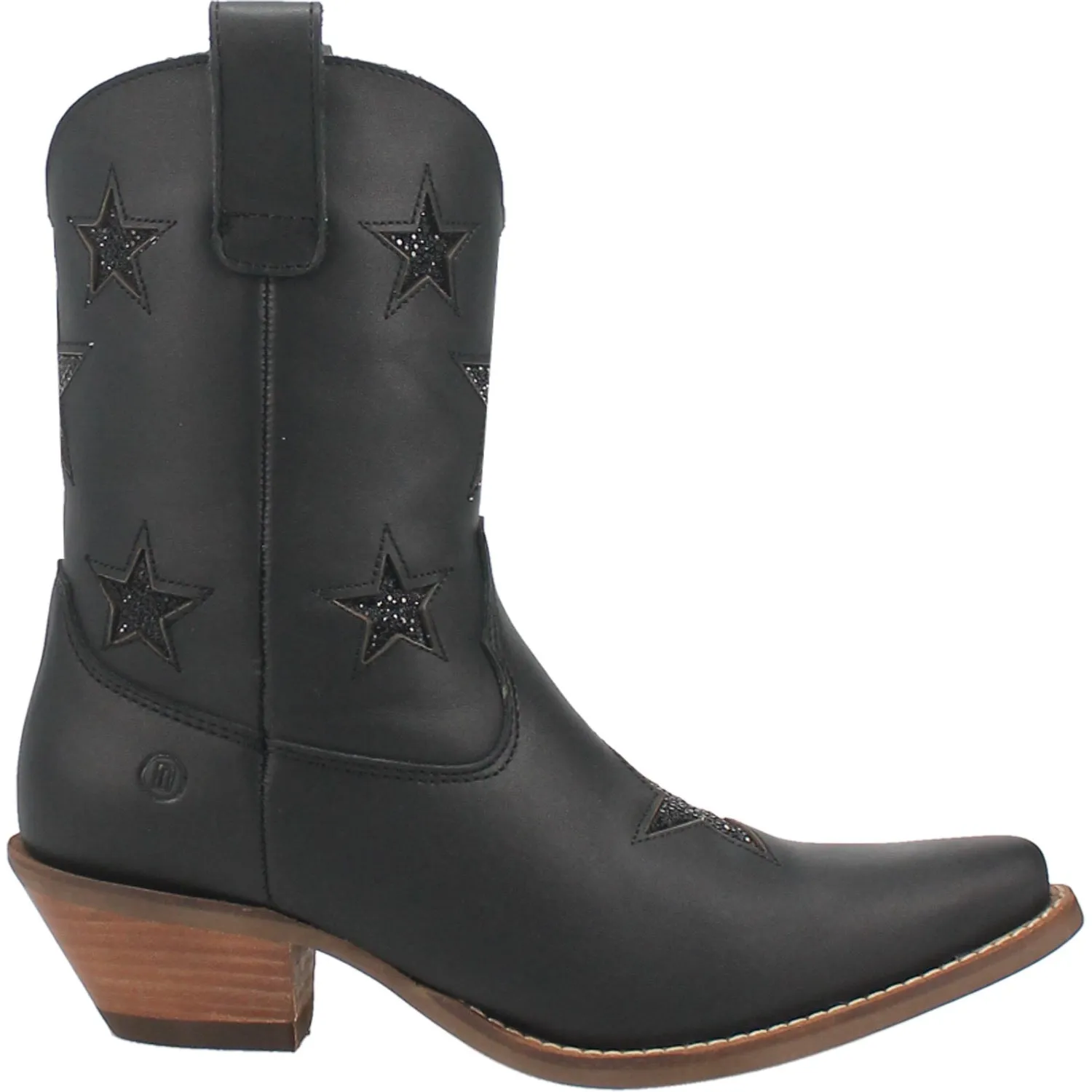 Dingo Womens Star Struck Bootie Black Leather Fashion Boots