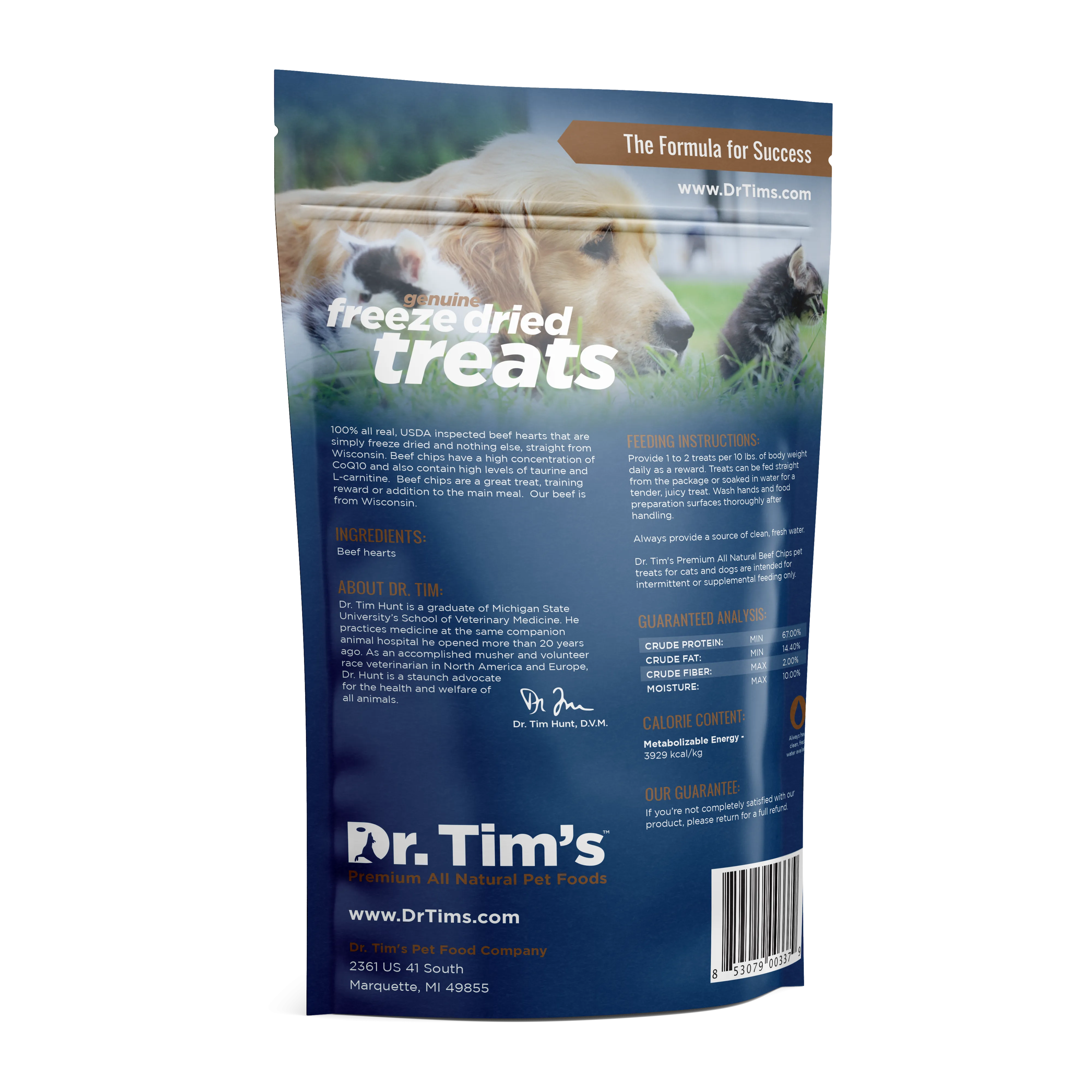 Dr. Tim's Natural Beef Chips for Cats & Dogs