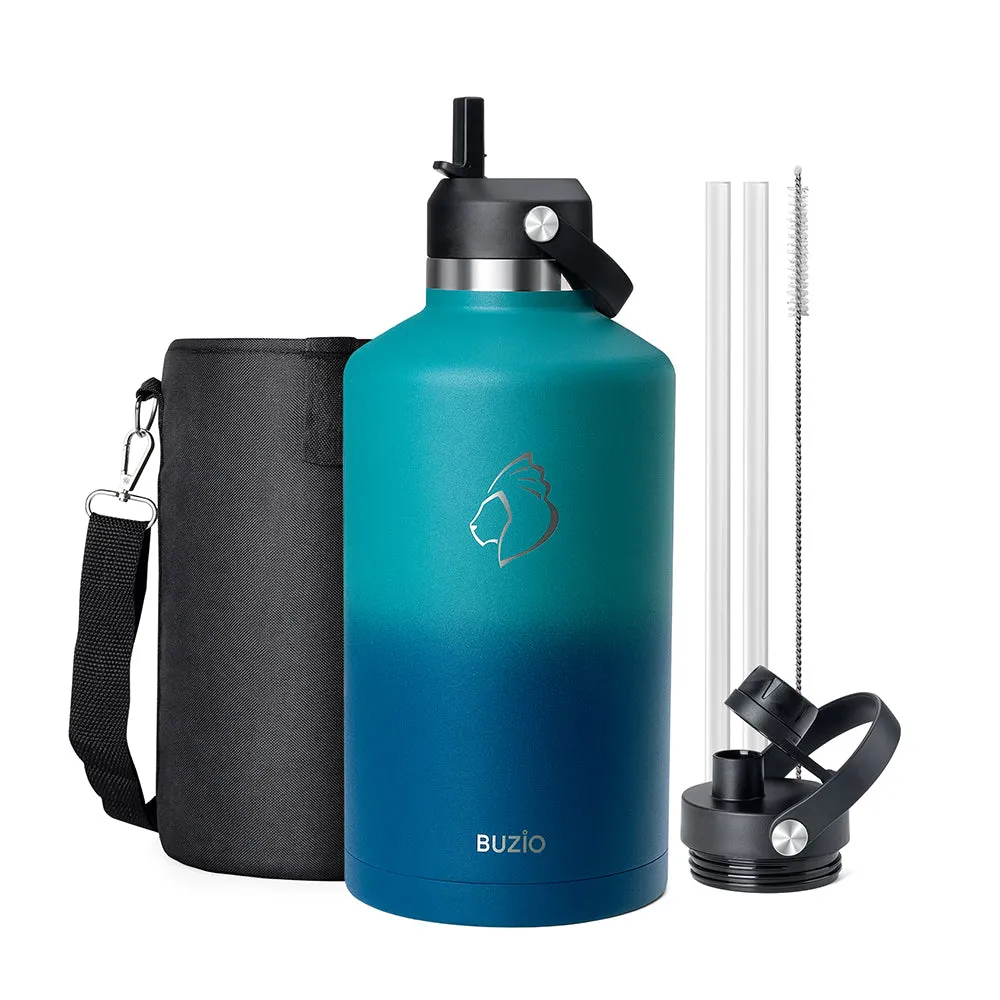 Duet Series Water Bottle With Straw Spout Lid | 128oz