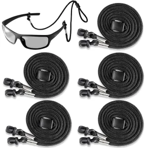 Eyeglasses String Holder Glasses Strap Cords 5 Pcs Black Adjustable 29 inch Long