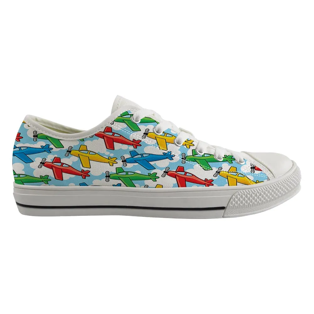 Funny Airplanes Designed Canvas Shoes (Men)