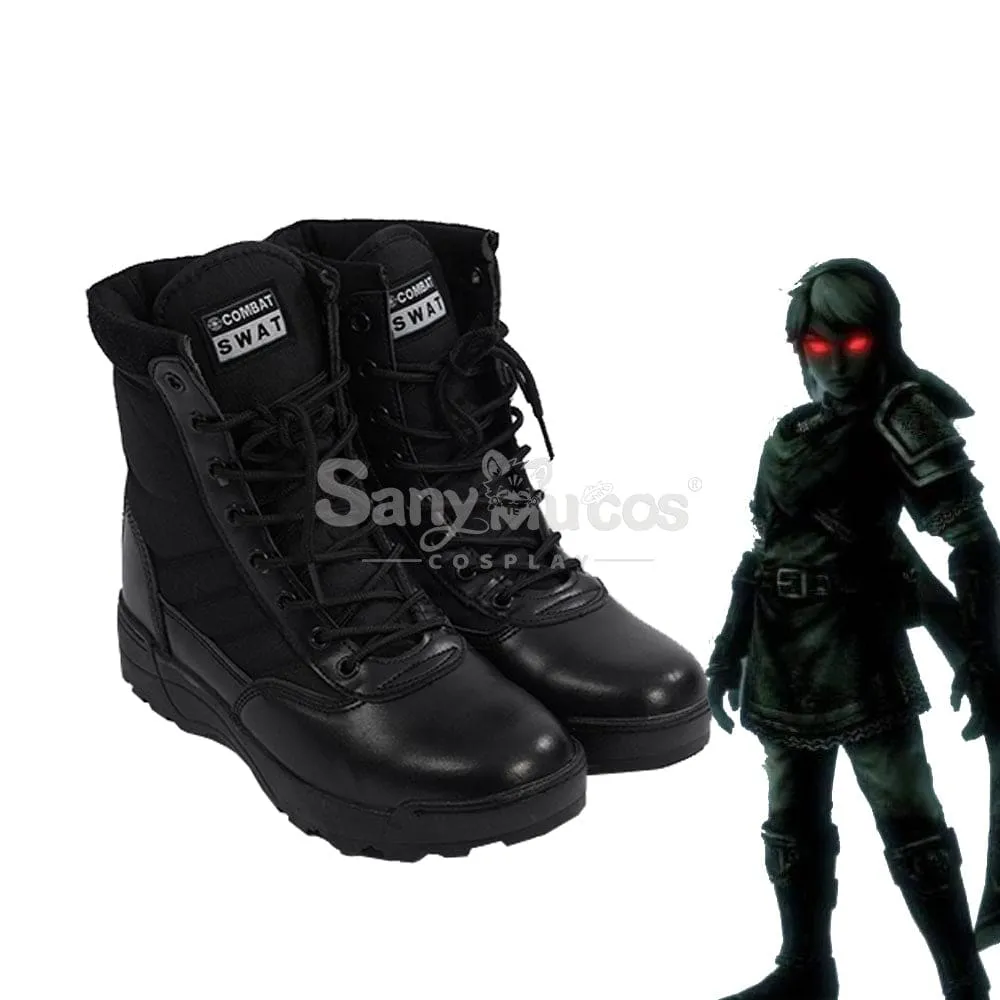 Game The Legend of Zelda Link Black Shoes Cosplay Boots