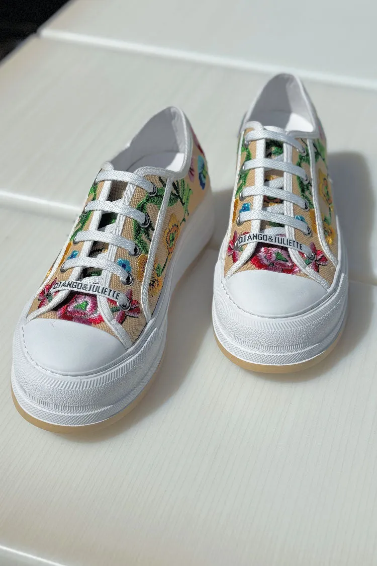 Gando Floral Embroidered Sneakers