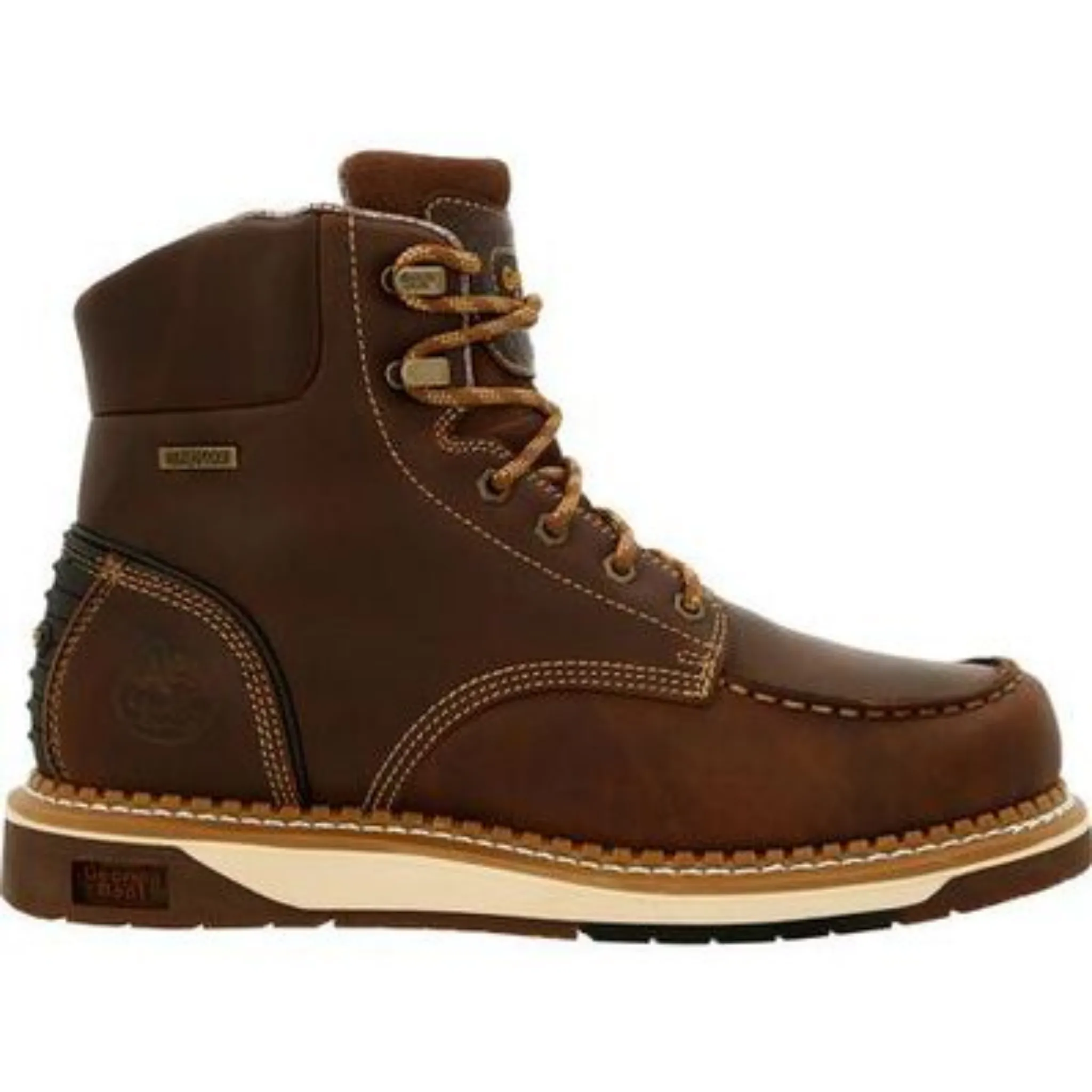 GEORGIA MEN'S BROWN 6 INCH WATERPROOF MOC-TOE WORK BOOT - GB00429