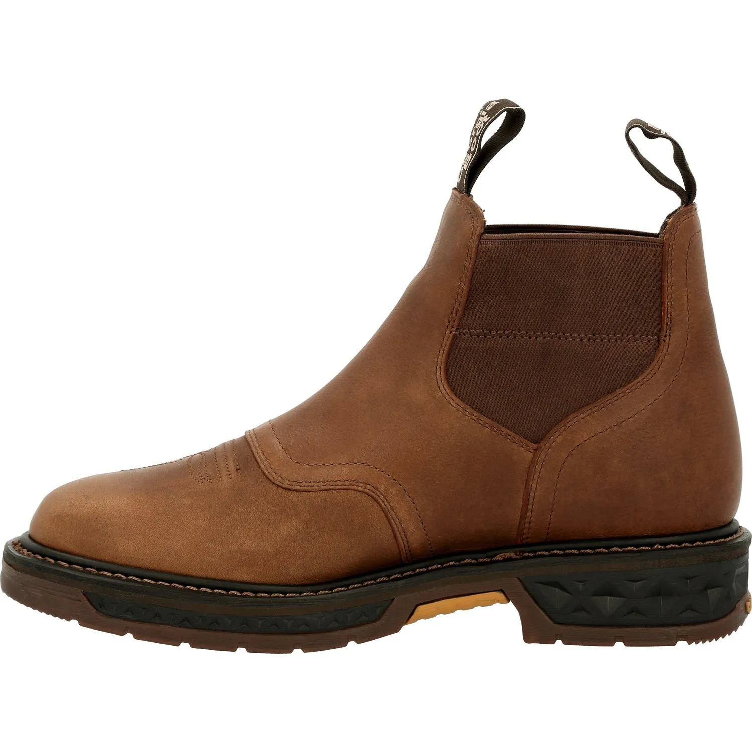 Georgia Mens Carbo-Tec LT WP Chelsea Brown Leather Work Boots