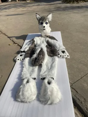 Gray Puppy Fox Cat Fursuit Kigurumi Furry Costumes Furries