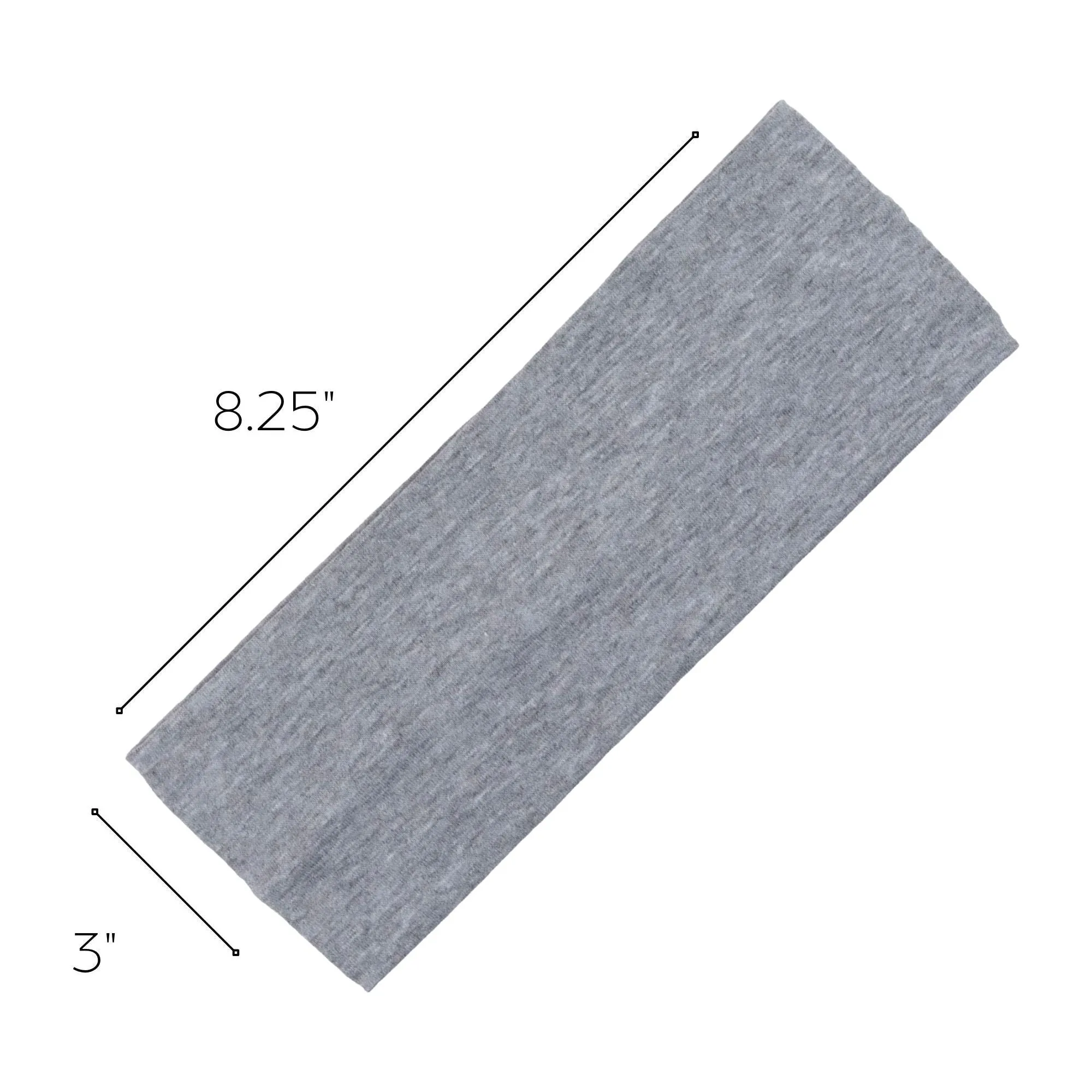 Gray Wide Headbands - 12 Pack