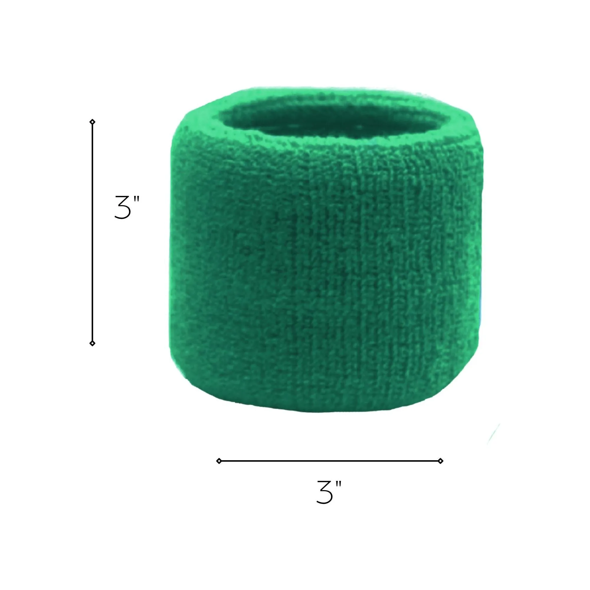 Green Wrist Sweatbands - 2 Pack