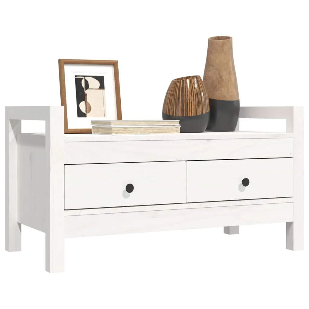 Hall Bench White 80x40x43 cm Solid Wood Pine