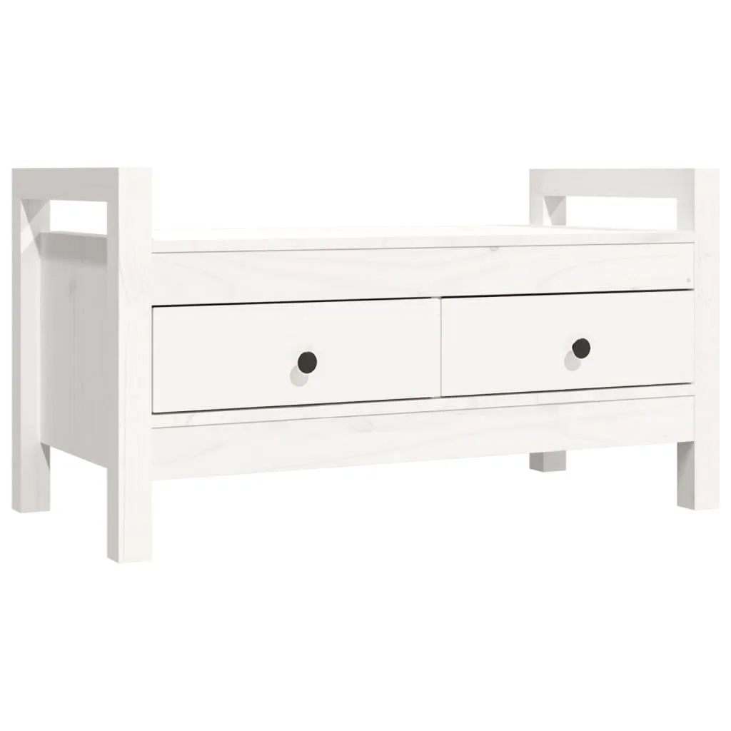 Hall Bench White 80x40x43 cm Solid Wood Pine