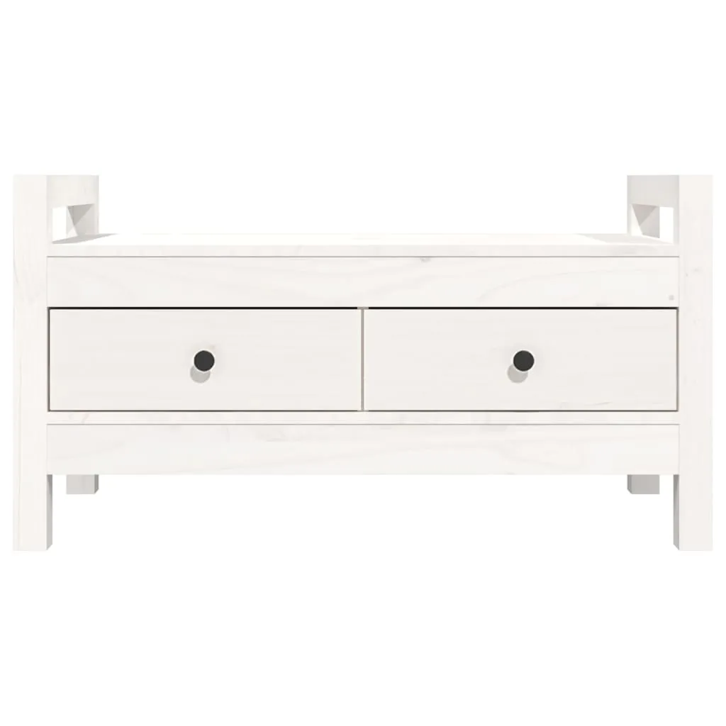 Hall Bench White 80x40x43 cm Solid Wood Pine