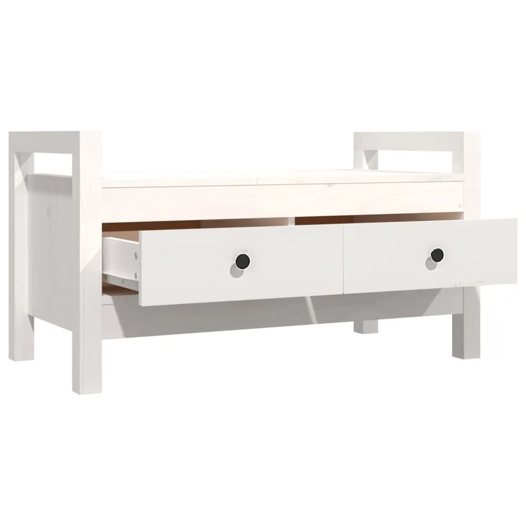 Hall Bench White 80x40x43 cm Solid Wood Pine