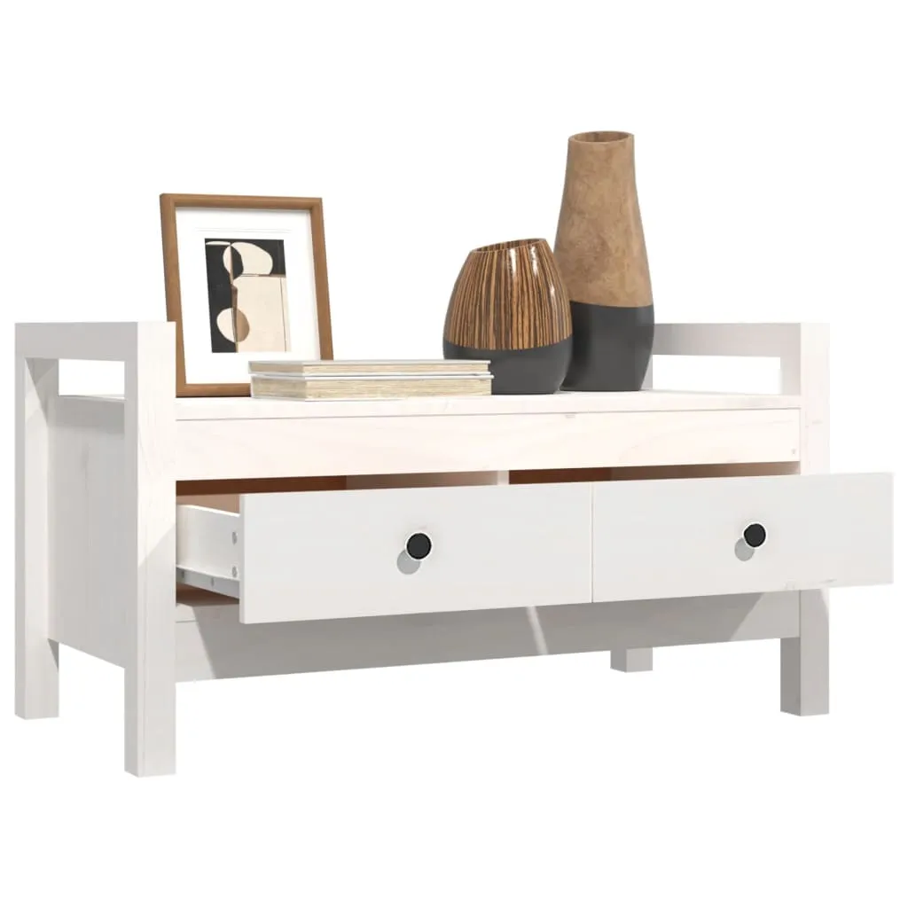 Hall Bench White 80x40x43 cm Solid Wood Pine